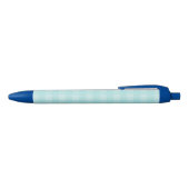 Retro Blue Gingham Checkered Pattern Achtergrond Zwarte Inkt Pen (Bovenkant)