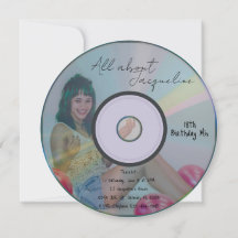 Retro Blue Girl's Music CD Birthday