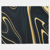 Retro Blue Golf Swirl Liquid Painting Design Fleece Deken (Voorkant (Horizontaal))