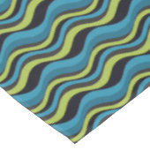 Retro Blue Green Grey Zee Waves Patroon Tafelkleed (Gekanteld)