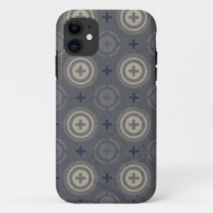 Retro Blue Grunge Polka Dot Design iPhone 11 Hoesje