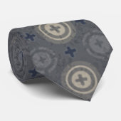 Retro Blue Grunge Polka Dot Design Stropdas (Opgerold)