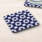 Retro Blue Interlocking Circles Verzenden geometri Bier Onderzetter (Linkerzijde)