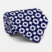Retro Blue Interlocking Circles Verzenden geometri Stropdas (Opgerold)