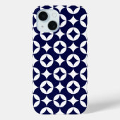 Retro Blue Interlocking cirkels geometrisch patroo Case-Mate iPhone Case (Achterkant)