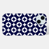 Retro Blue Interlocking cirkels geometrisch patroo Case-Mate iPhone Case (Achterkant (horizontaal))