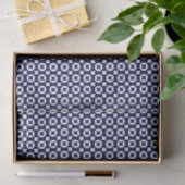 Retro Blue Interlocking cirkels geometrisch patroo Tissuepapier (Geschenk)