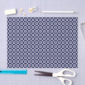 Retro Blue Interlocking cirkels geometrisch patroo Tissuepapier (Craft)