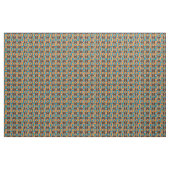 Retro Blue, Oranje en bruin Stof (Yard (91,4 cm))