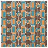 Retro Blue, Oranje en bruin Stof (Swatch)