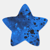 Retro Blue Paint Splatter Star Sticker (Voorkant)