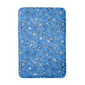 Retro Blue Paisley Bandana Pattern Badmat (Voorkant Verticaal)