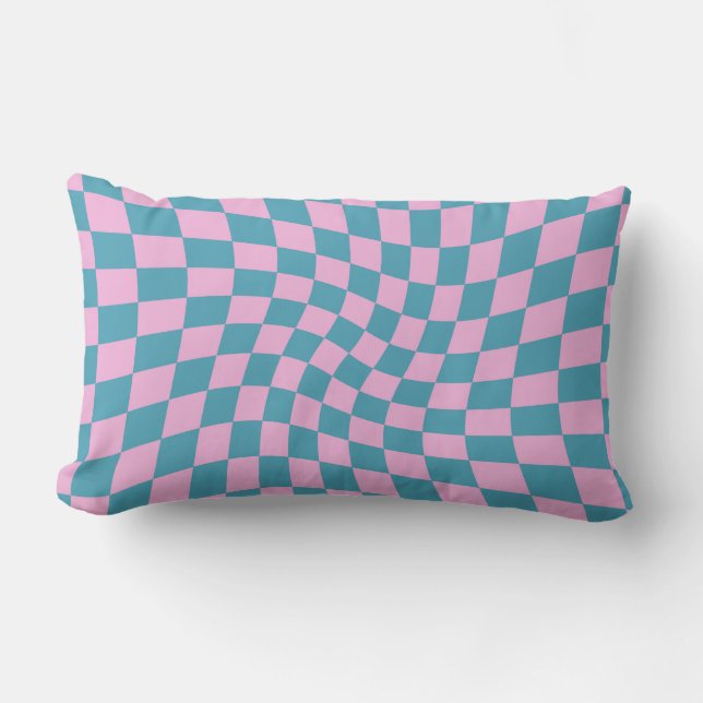 Retro Blue Pink Pastel met kookplaat Kussen (Voorkant)