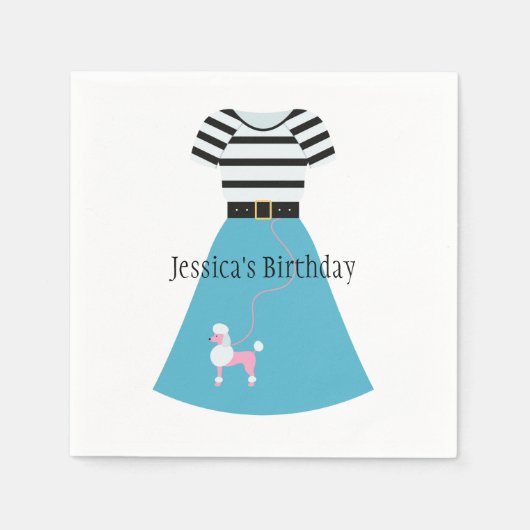 Retro Blue Podle Servet (Voorkant)