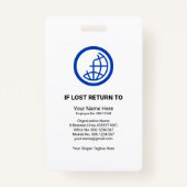 Retro Blue Red Shade Columns Fotopersonele verplee Badge (Achterkant)