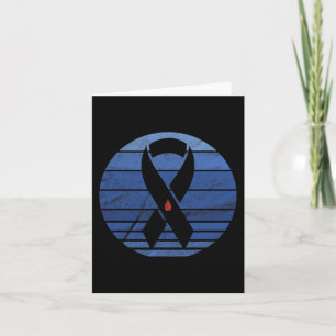 Retro Blue Ribbon Diabetes Awareness Kaart