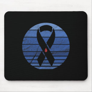 Retro Blue Ribbon Diabetes Awareness Muismat
