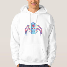 Retro Blue Robot Spider Walker Illustratie Hoodie