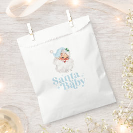 Retro Blue Santa Baby kerst baby shower Bedankzakje