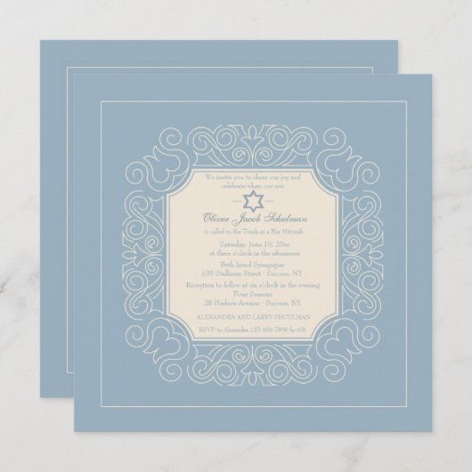 Retro Blue Star de David Invitation (Devant / Derrière)