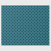 Retro Blue Star Pattern Wrapping Paper Cadeaupapier (Vlak)