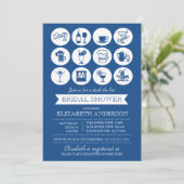 Retro Blue Stock the Bar Bridal Shower Invitation (Debout devant)