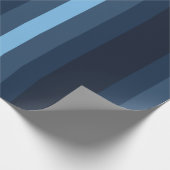 Retro Blue Striped Wrapping Paper Cadeaupapier (Hoek)