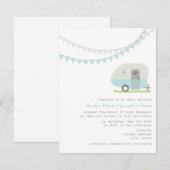 Retro Blue Trailer Weddenschap Kaart (Voorkant / Achterkant)