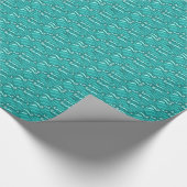 Retro blue waves doedle surf art cadeaupapier (Hoek)