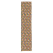 Retro Blue Yellow Brown Java Coffee Beans Patroon Korte Tafelloper (Voorkant)