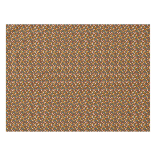 Retro Blue Yellow Brown Java Coffee Beans Patroon Tafelkleed (Voorkant (Horizontaal))