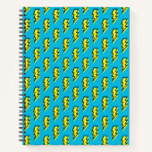 Retro Blue Yellow Lightning Bolt Pattern (80/90) Notitieboek (Voorkant)