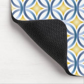 Retro Blue & Yellow Pattern Muismat (Hoek)