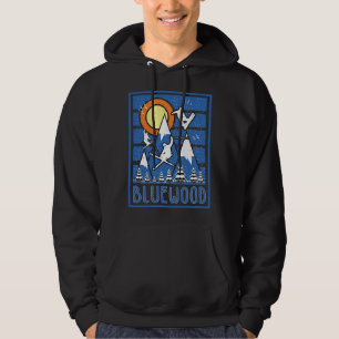 Retro Bluewood Ski Zonsondergang Hoodie