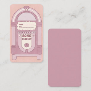 Retro Blush Jukebox Song Request Kaart