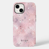 Retro Blush Pink Disco Mirror | Monogram Case-Mate iPhone Case (Achterkant)