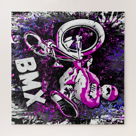 Retro Bmx Bike Puzzle - Bmx Puzzle Trick Jump Legpuzzel (Horizontaal)