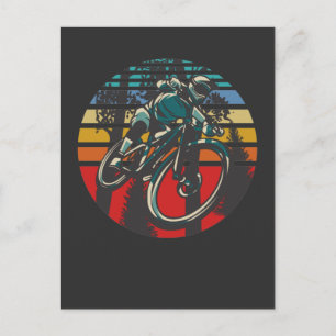 Retro BMX Mountainbike Dirt Offroad Forest Biker Briefkaart