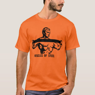 Retro Bodybuilder Adverteren Ontwerp T-shirt