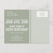 Retro Bodybuilding 50e verjaardag Bewaar de datum Aankondigingskaart (Achterkant)