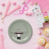 Retro Bodybuilding 70ste Verjaardagsfeest P Bord (Feest)