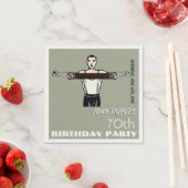 Retro Bodybuilding 70th Birthday Party P Napkin Servetten (Insitu)