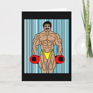Retro bodybuilding gewichten kaart