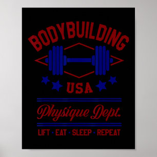 Retro Bodybuilding Gym voor mannen en vrouwen Poster