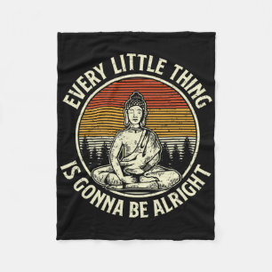 Retro Boeddha Vintage Spirituele Spreuk Boeddhisme Fleece Deken