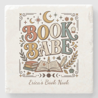 Retro Boek Babe Mystieke Hemelse Hekserige Boekach Stenen Onderzetter