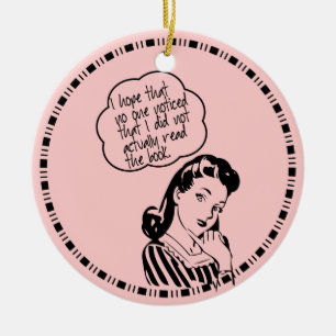 Retro boekenclub - ik hoop - keramisch ornament
