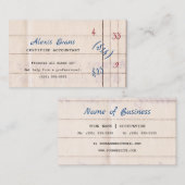 Retro-boekhoudpapier gemengde Wiskunde Visitekaartje (Voorkant / Achterkant)