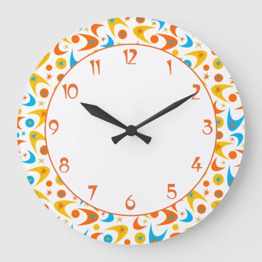 Retro Boemerangs Grote Klok (Voorkant)