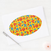 Retro Boemerangs Ovale Sticker (Envelop)
